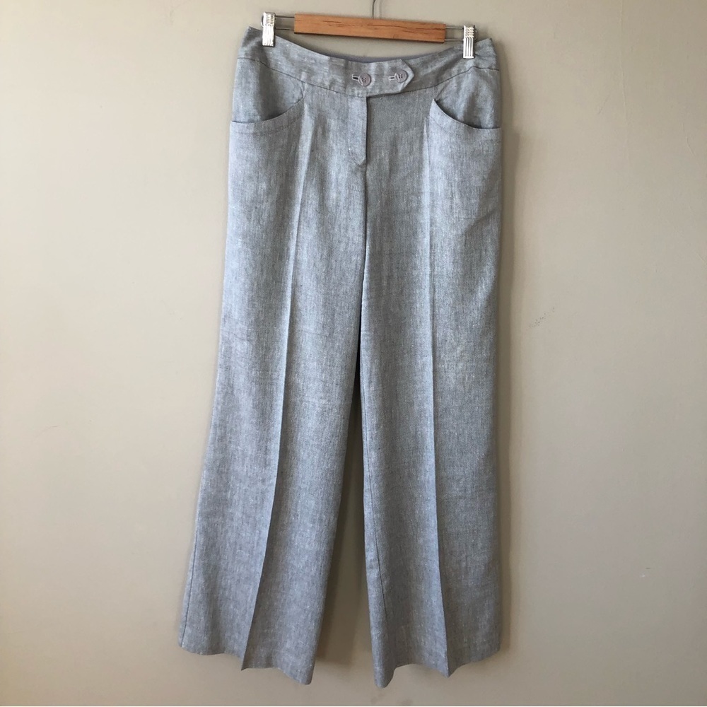Poetry brand Gray Linen Viscous Wide Leg Pant